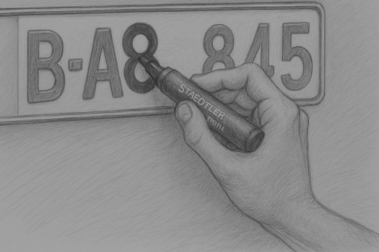 Optische Selbstkorrektur eines Kennzeichens