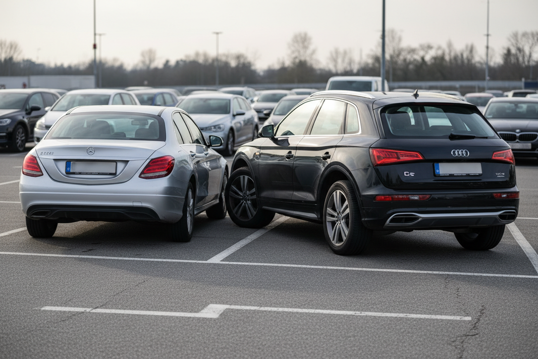 Auf Parkplätzen gelten beim Ausparken nicht die strengen Maßstäbe des fließenden Verkehrs.