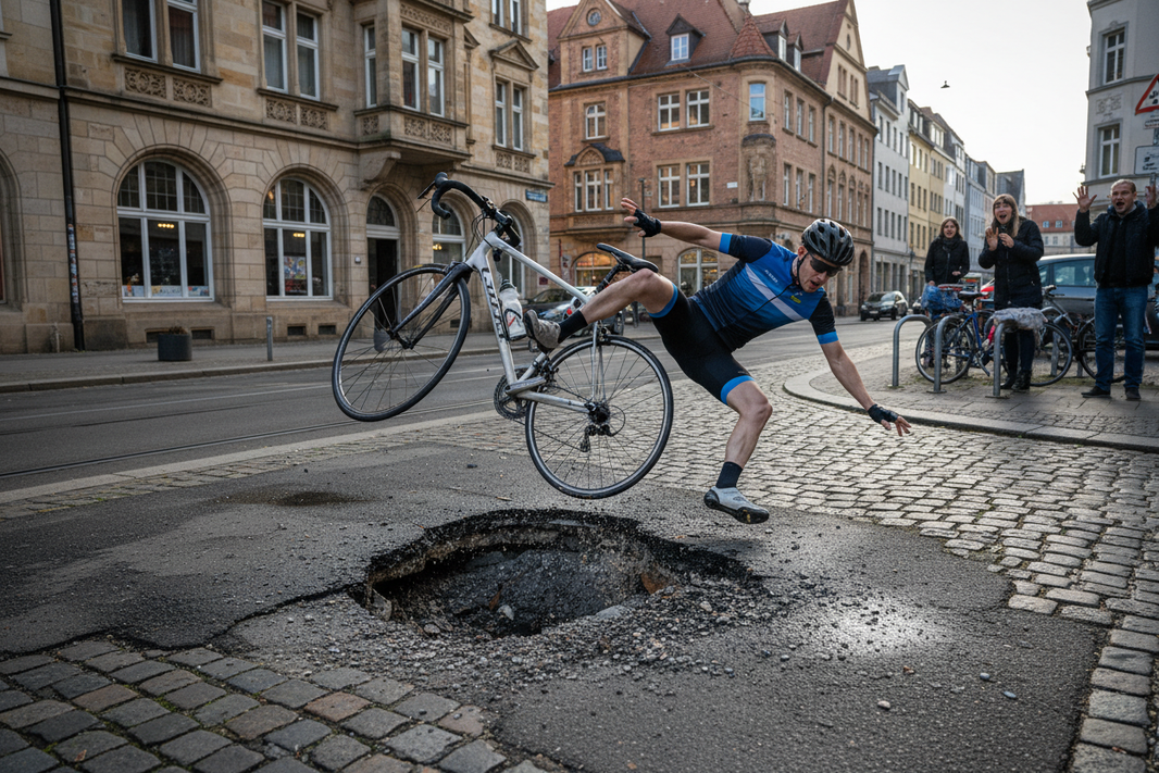 Das Land haftet nicht für Sturzschäden an einem erkennbaren Schlagloch.