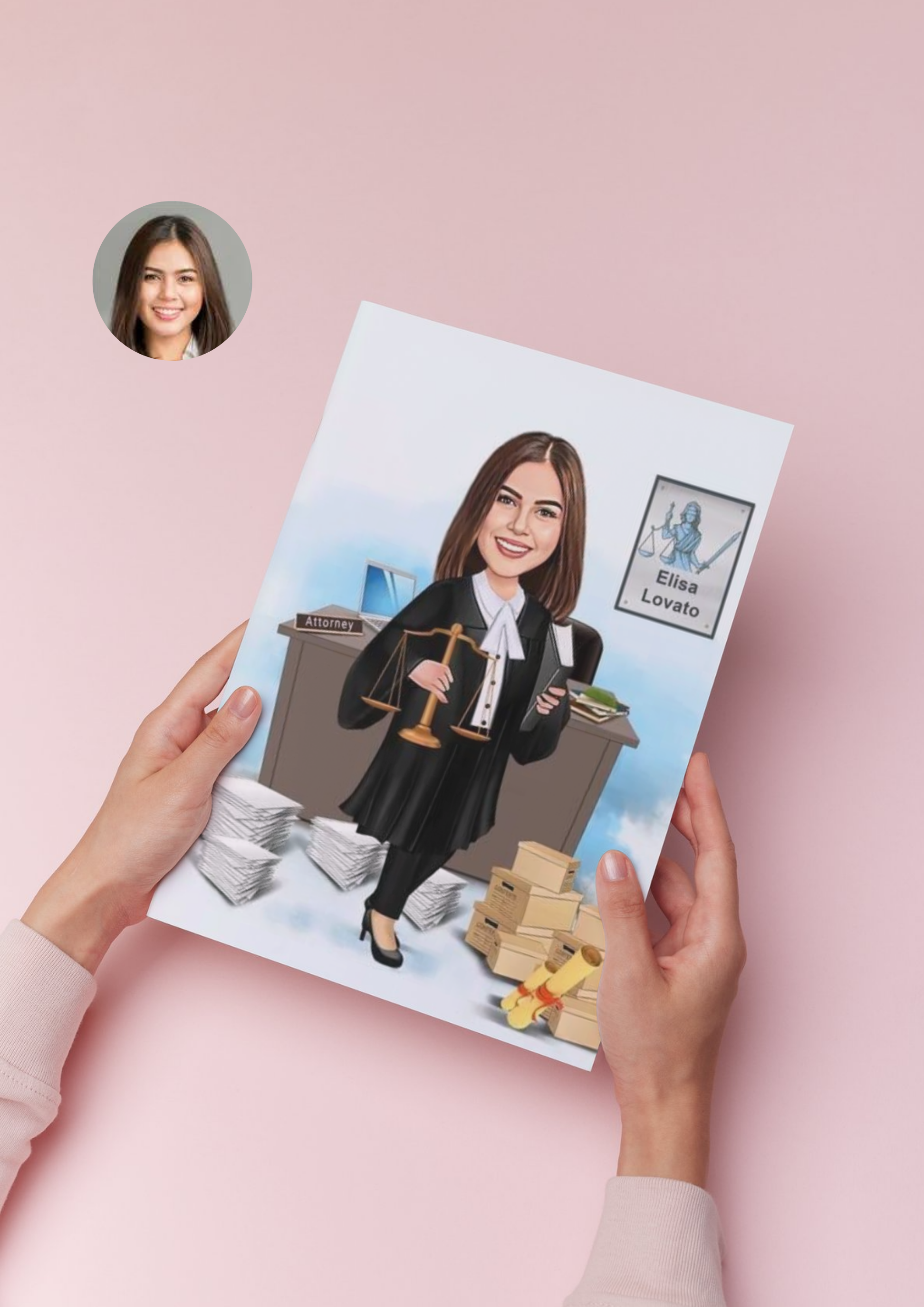 Personalisierte Karikatur für Juristen – Das perfekte Geschenk für Anwälte, Richter und Jurastudenten - Law School Germany