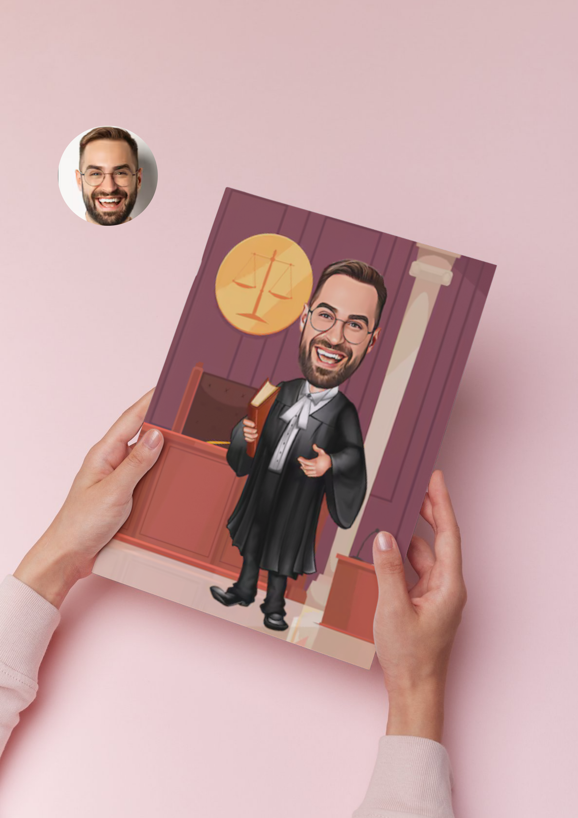 Personalisierte Karikatur für Juristen – Das perfekte Geschenk für Anwälte, Richter und Jurastudenten - Law School Germany