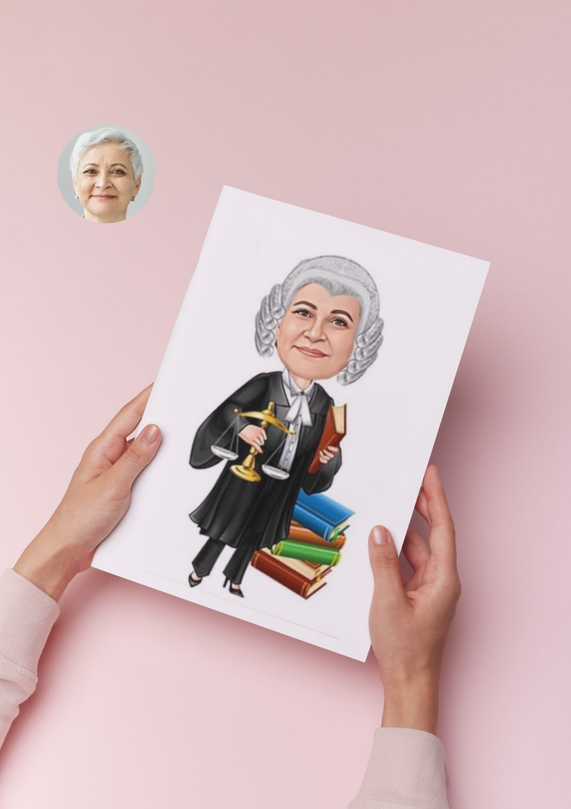 Personalisierte Karikatur für Juristen – Das perfekte Geschenk für Anwälte, Richter und Jurastudenten - Law School Germany
