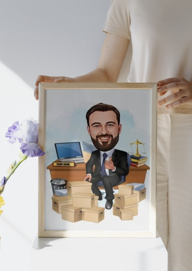 Personalisierte Karikatur für Juristen – Das perfekte Geschenk für Anwälte, Richter und Jurastudenten - Law School Germany