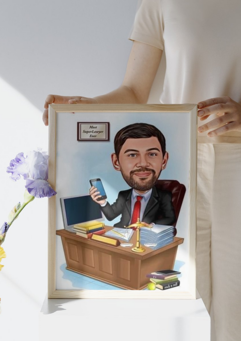 Personalisierte Karikatur für Juristen – Das perfekte Geschenk für Anwälte, Richter und Jurastudenten - Law School Germany