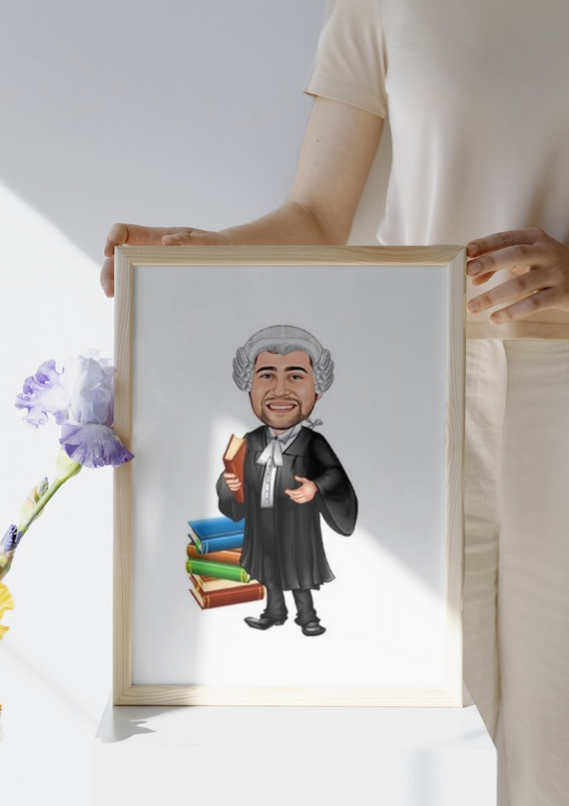 Personalisierte Karikatur für Juristen – Das perfekte Geschenk für Anwälte, Richter und Jurastudenten - Law School Germany