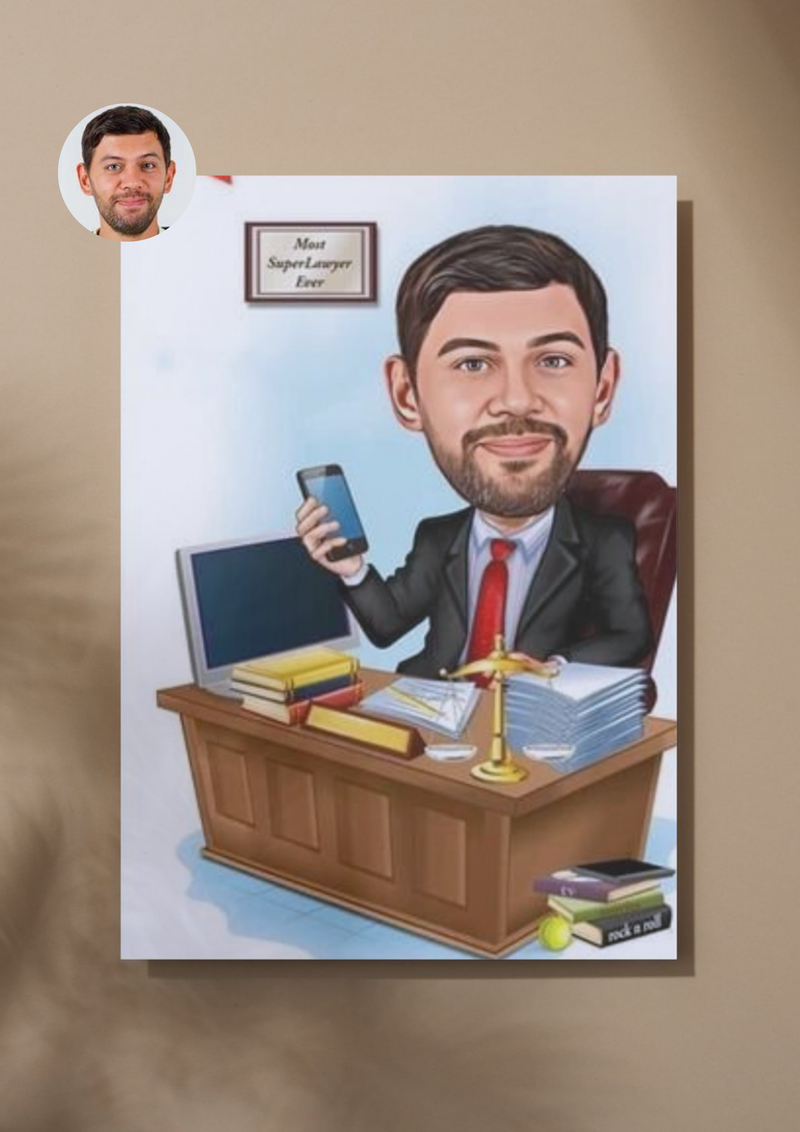 Personalisierte Karikatur für Juristen – Das perfekte Geschenk für Anwälte, Richter und Jurastudenten - Law School Germany