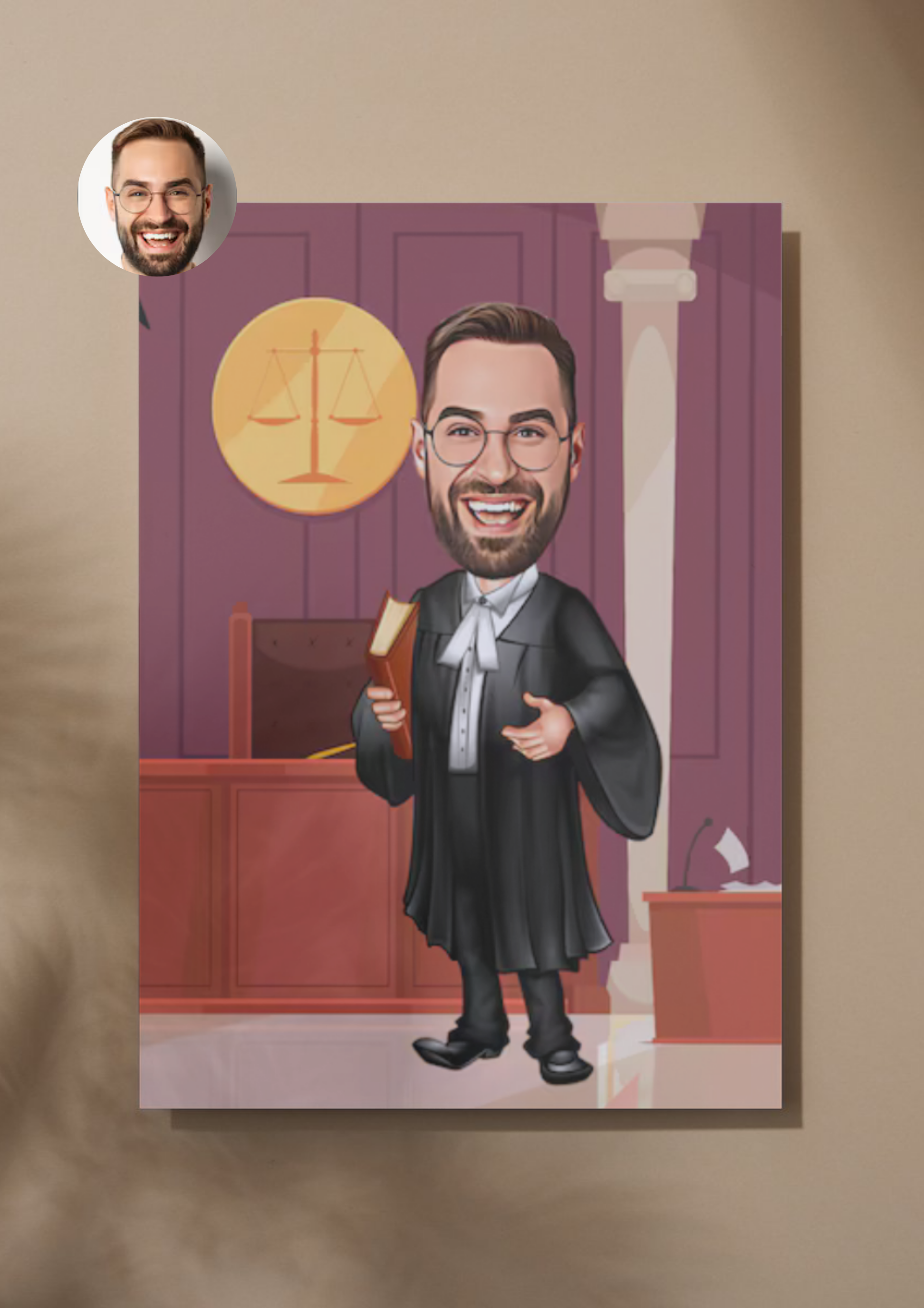 Personalisierte Karikatur für Juristen – Das perfekte Geschenk für Anwälte, Richter und Jurastudenten - Law School Germany
