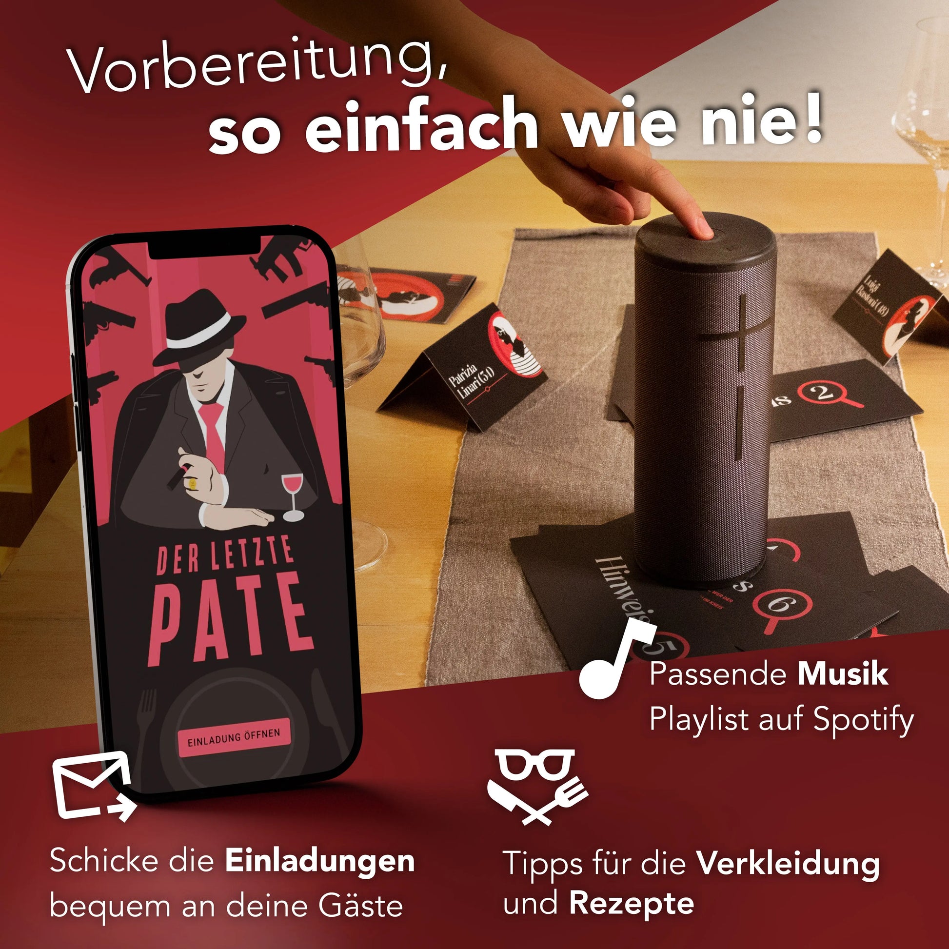 Kartenspiel: Krimidinner "Der letzte Pate" - Law School Germany