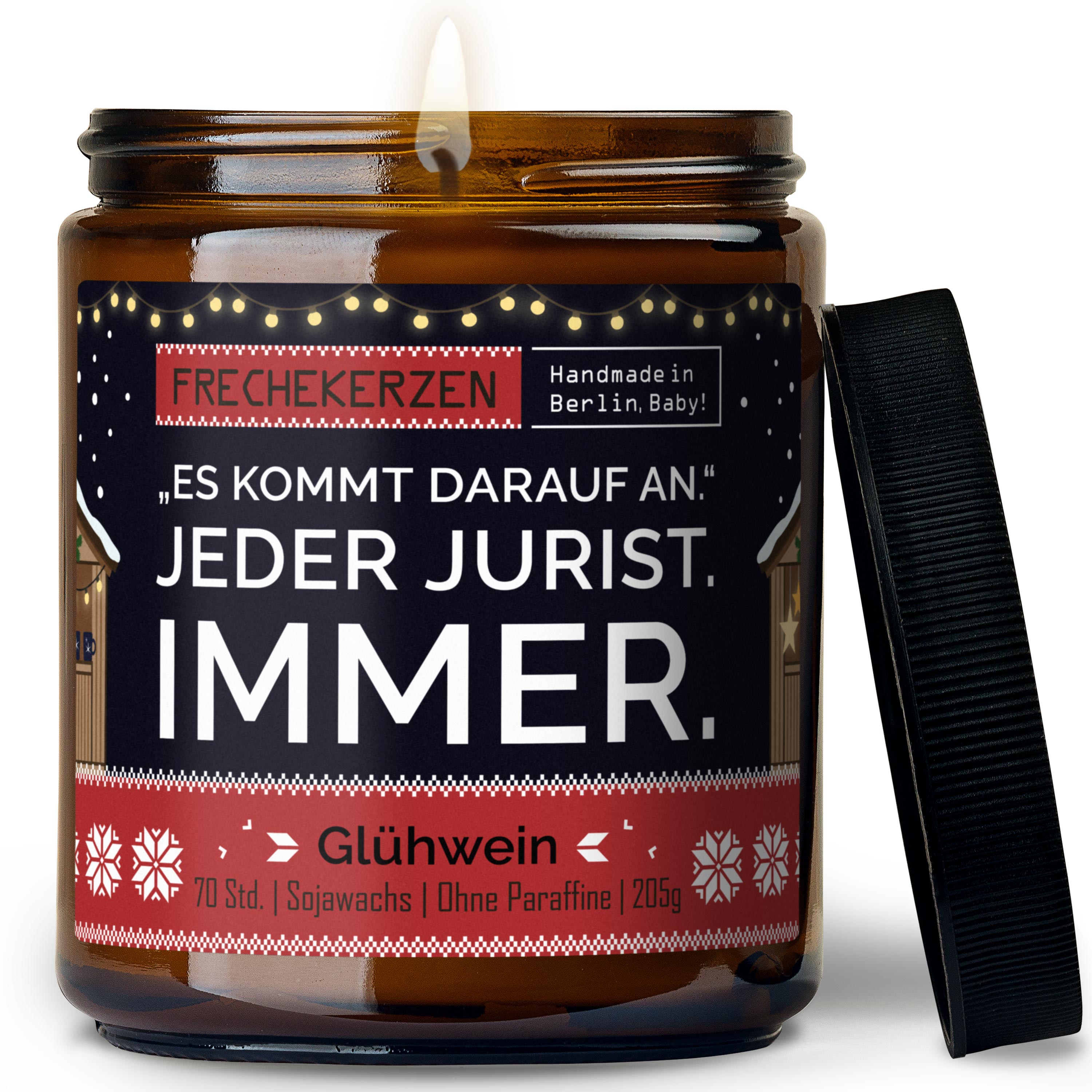 Geschenkkerze | „Es kommt darauf an.“ Jeder Jurist. Immer.