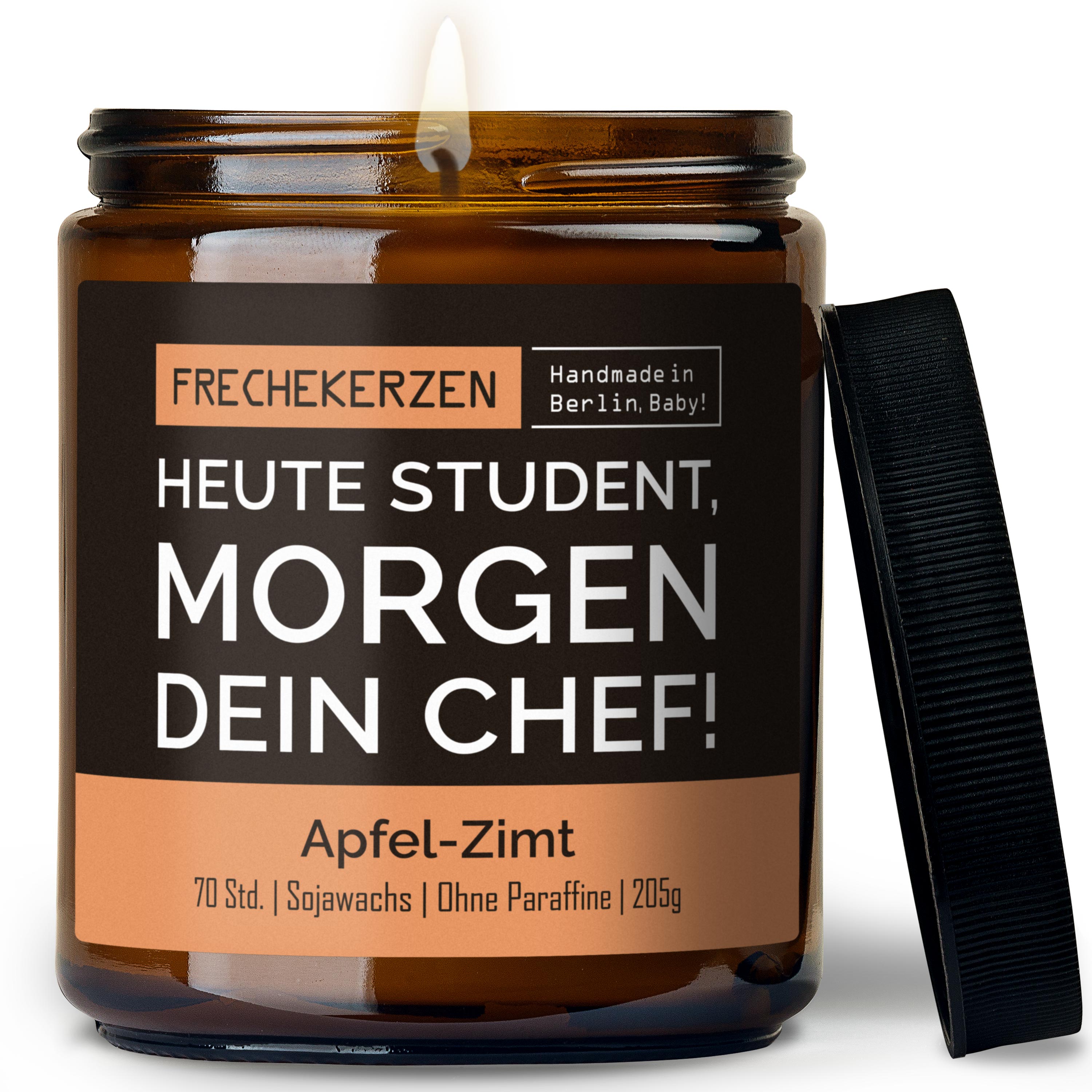 Geschenkkerze | Heute Student. Morgen dein Chef!