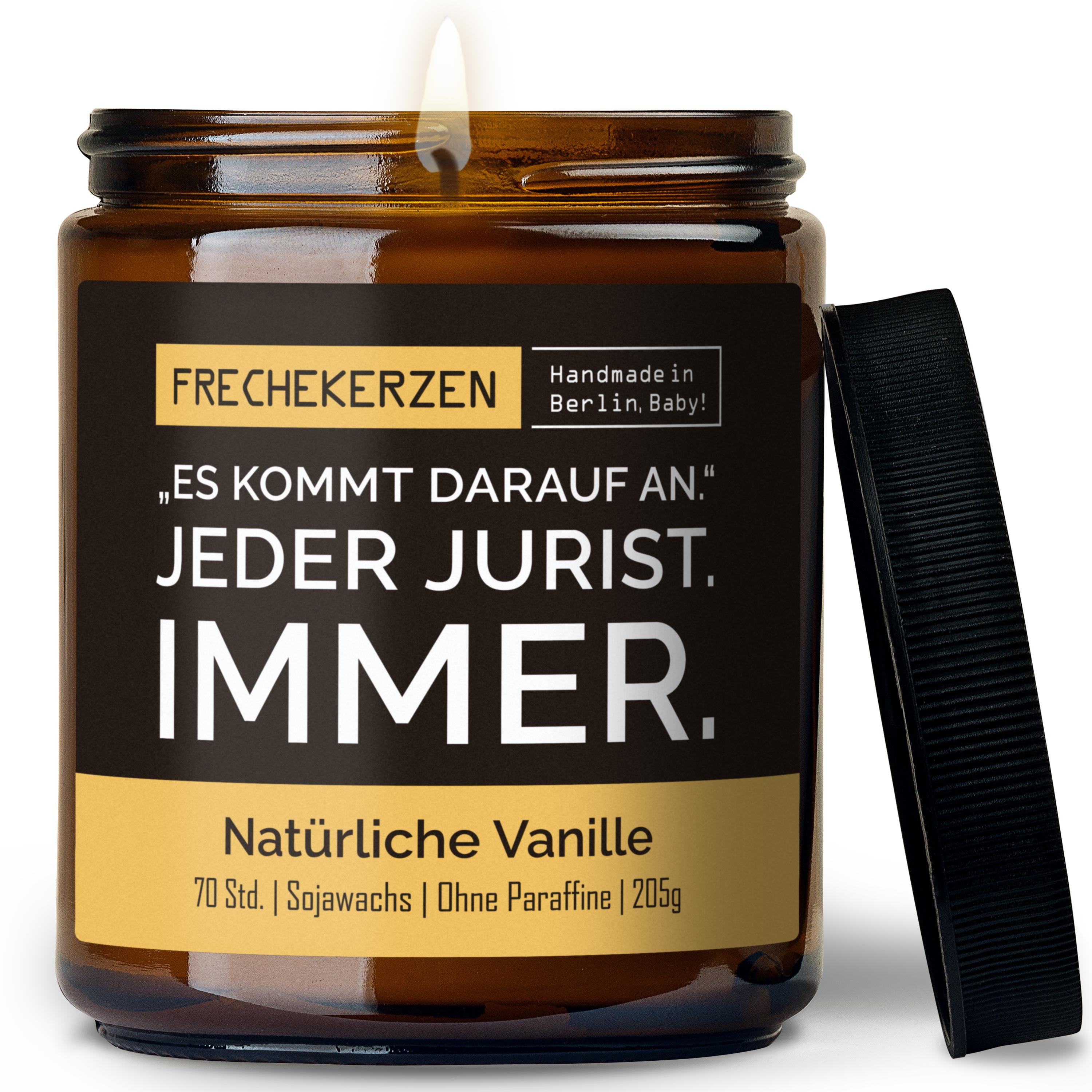 Geschenkkerze | „Es kommt darauf an.“ Jeder Jurist. Immer.